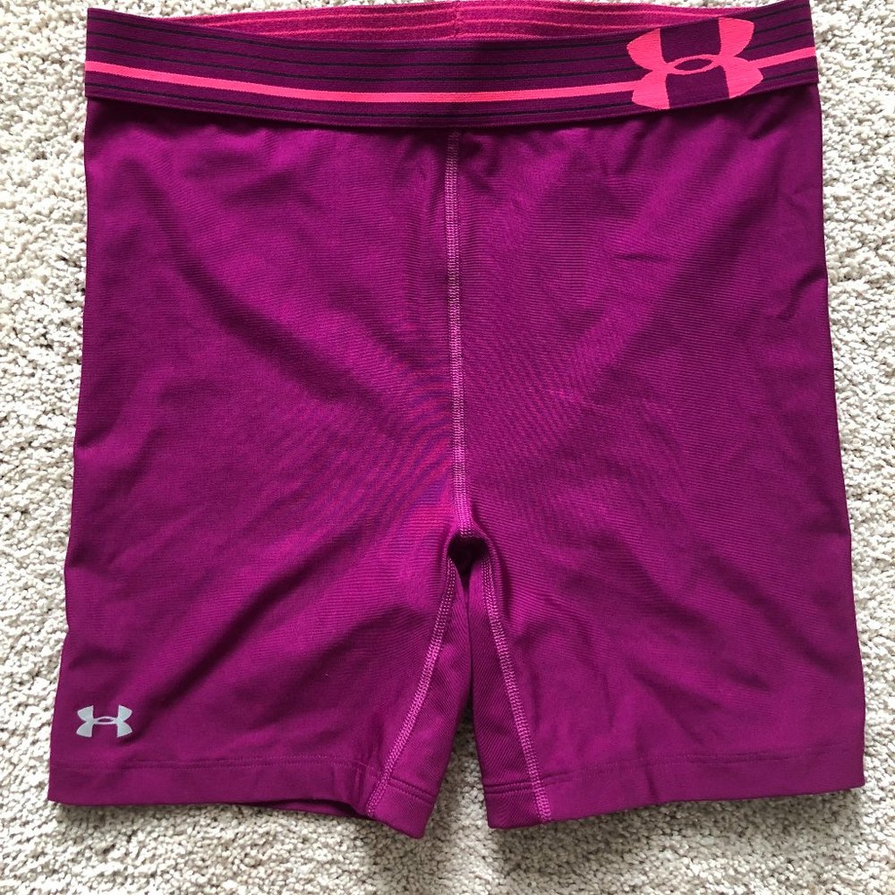 Under Armor spandex shorts size small, fuschia
